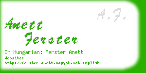 anett ferster business card